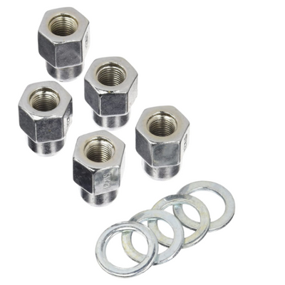 Weld Closed End Lug Nuts w/Centered Washers 12mm x 1.5 - 5pk.