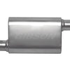 Gibson CFT Superflow Offset/Offset Oval Muffler - 4x9x13in/2.25in Inlet/2.25in Outlet - Stainless