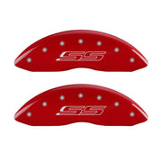 MGP 4 Caliper Covers Engraved Front & Rear Gen 5/SS Red finish silver ch