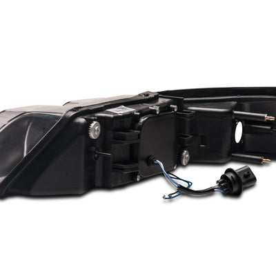 Raxiom 99-04 Ford Mustang Dual LED Halo Projector Headlights- Black Housing (Clear Lens)