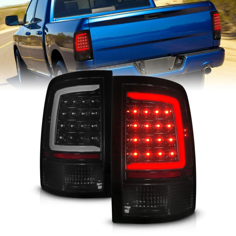 ANZO 09-18 Dodge Ram 1500 Full LED Taillights w/ Sequential Black Housing/Smoke Lens