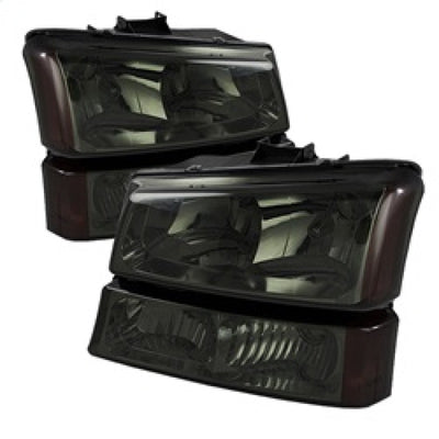 xTune Chevy Silverado 2500HD 03-06 Crystal Headlights w/ Amber Lights Smoke HD-JH-CSIL03-AM-SM-SET
