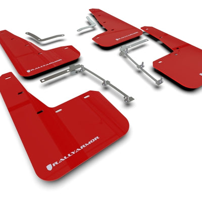 Rally Armor 20-25 Toyota GR Yaris Red Mud Flap w/White Logo