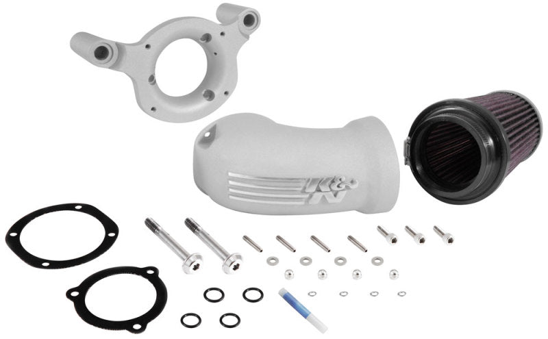K&N 01-17 Harley-Davidson Softail / Dyna FI Performance Air Intake System Silver