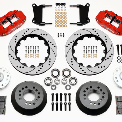 Wilwood Narrow Superlite 6R Front Hub Kit 14.00in Drill Red 67-69 Camaro 64-72 Nova Chevelle