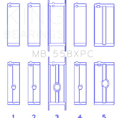 King Engine Bearings Chrysler 273, 301, 313, 318, 340 Crankshaft Main Bearing Set