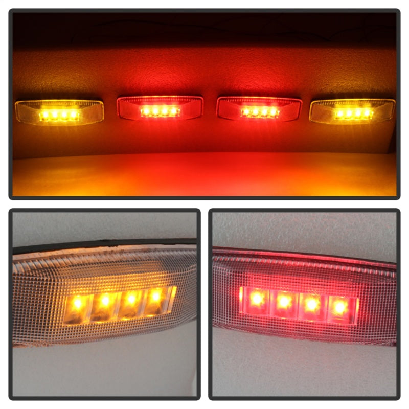 xTune Dodge Ram 94-02 Dually 2 Red LED+2 Amber LED Fender Lights 4pcs Clear ACC-LED-DR94-FE-C