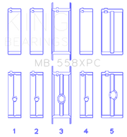 King Engine Bearings Chrysler 273, 301, 313, 318, 340 Crankshaft Main Bearing Set