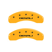 MGP 4 Caliper Covers Engraved Front & Rear Denali Yellow Finish Black Char 2016 GMC Canyon