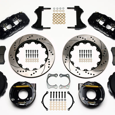 Wilwood AERO4 Rear P-Brake Kit 14.00in Drilled Chevy 12 Bolt w/ C-Clips