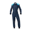 OMP One Evo X Overall Navy Blue/Cyan - Size 64 (Fia 8856-2018)
