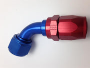 Fragola -10AN Fem x -8AN Hose 60 Degree Reducing Hose End - Blue/Red