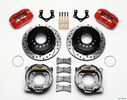 Wilwood Dynapro Low-Profile 11.00in P-Brake Kit Drill-Red Mopar/Dana 2.50in Off w/Snap Ring Bearing