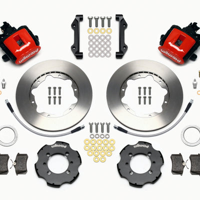 Wilwood Combination Parking Brake Rear Kit 11.00in Red 2012 Fiat 500 w/ Lines