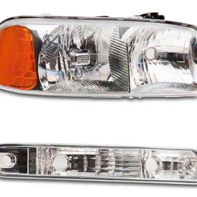 Raxiom 99-06 GMC Sierra 1500 Axial Series OEM Crystal Rep Headlights- Chrome Housing (Clear Lens)