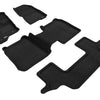 3D Maxpider 09-19 Ford Flex w Center Console Elegant 1st 2nd 3rd (2 Eyelets) -Floor Mat Set (Black)