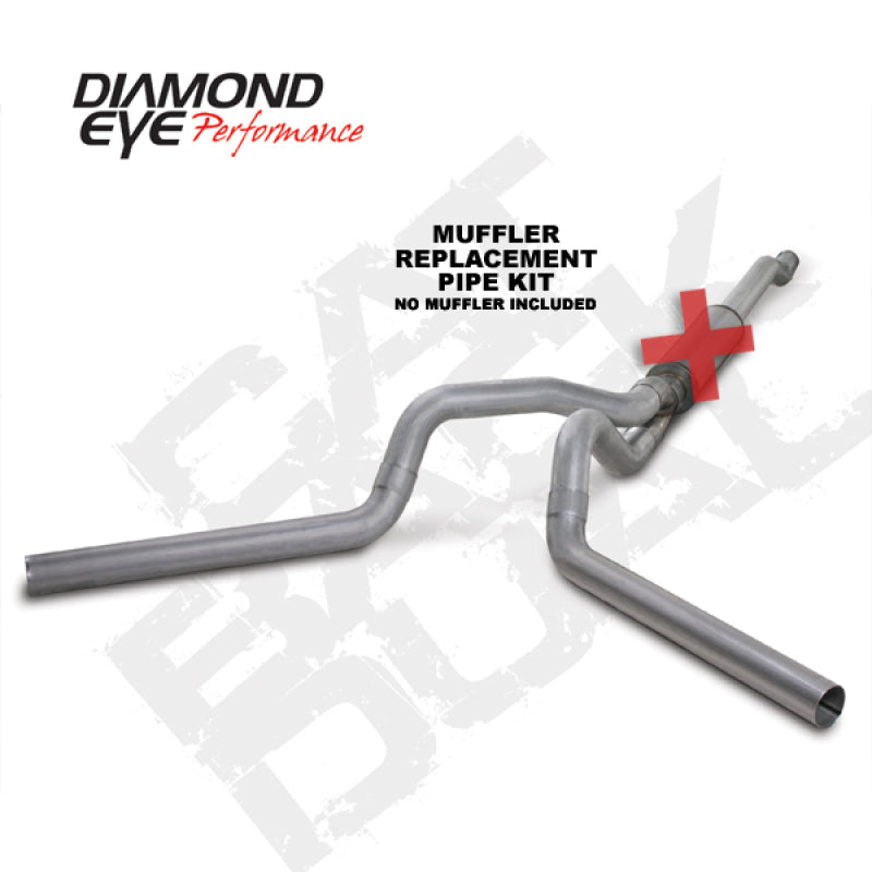 Diamond Eye KIT 4in Catback MFLR RPLCMENT PIPE DUAL AL: 03-07 FORD 6.0L F250/F350