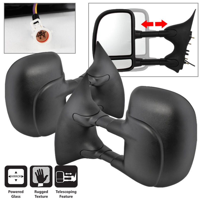 xTune Ford Superduty 02-07 L&R Manual Extendable Power Adjust Mirror MIR-FDSD99S-PW-SET