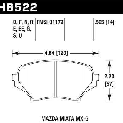 Hawk 06-11 Mazda Miata Mx-5 Front DTC-60 Race Brake Pads
