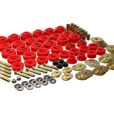 Energy Suspension 65-67 Chevrolet Biscayne/Bel Air/Caprice/Impala Body Mount Set w/ Hardware - Red
