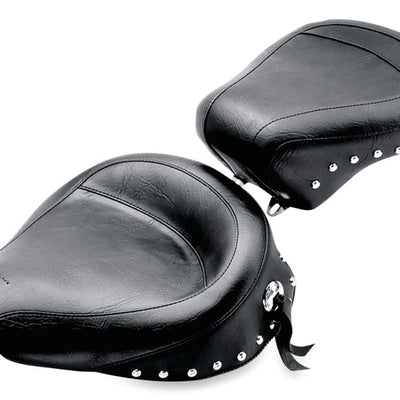 Mustang 91-05 Harley Dyna Wide Touring Passenger Seat w/Studs - Black