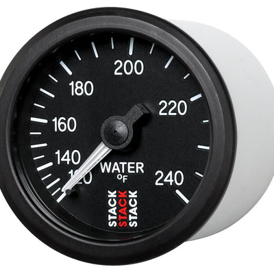 Autometer Stack 52mm 120-240 Deg F 1/2in Npt (M) Mechanical Water Temp Gauge - Black