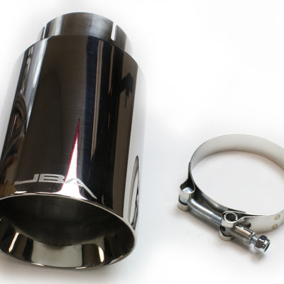 JBA 2.5in x 4.5in x 8 1/4in Double Wall Polished Chrome Tip - Clamp On