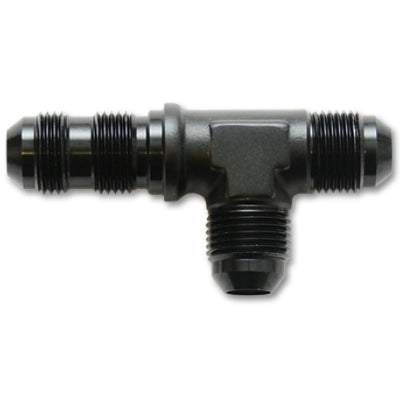 Vibrant -4AN Bulkhead Adapter Tee on Run Fittings - Anodized Black Only