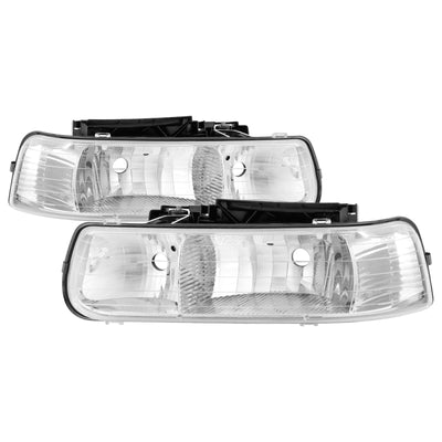 xTune Chevy Tahoe 00-06 Amber Crystal Headlights Chrome HD-JH-CSIL99-C