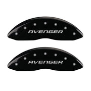 MGP 4 Caliper Covers Engraved Front & Rear With out stripes/Avenger Black finish silver ch