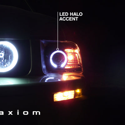Raxiom 05-09 Ford Mustang Halogen 2010 Style LED Halo Headlights-Blk Hsng(Clear Lens/Excludes GT500)
