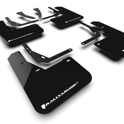 Rally Armor 24-25 Hyundai Kona/Kona EV Black UR Mud Flap w/White Logo