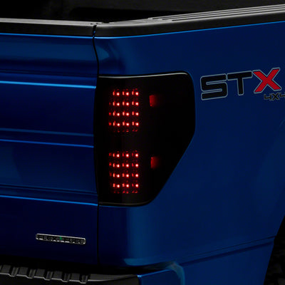 Raxiom 09-14 Ford F-150 Styleside Axial Series LED Tail Lights- Blk Housing (Smoked Lens)