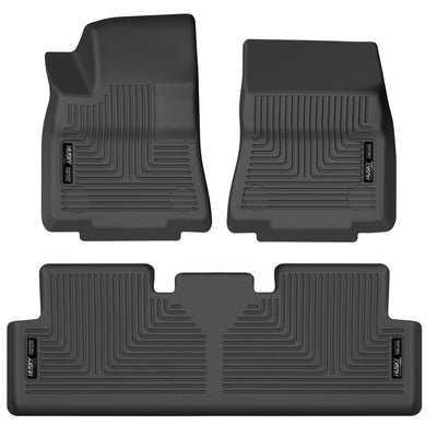 Husky Liners 20-22 Tesla Y WeatherBeater Front & 2nd Seat Floor Liner - Blk