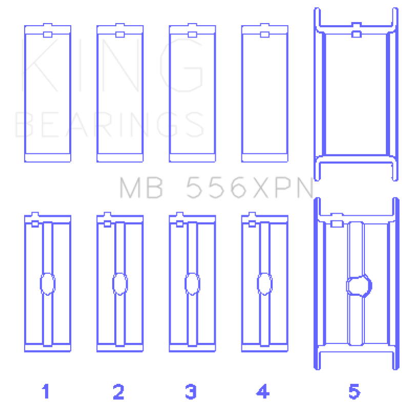 King Engine Bearings Chevrolet 369-502 Gen IV/ V/ VI - (Size STDX) Main Bearing Set