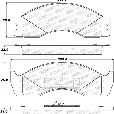 StopTech Sport Brake Pads w/Shims - Front