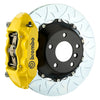 Brembo 08-15 Lancer Evo X Rear GT BBK 4 Piston Cast 345x28 2pc Rotor Slotted Type-3- Yellow