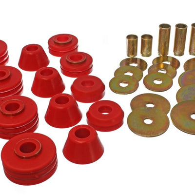 Energy Suspension 73-80 GM 1/2 Ton C-10/C1500 Pick Up 2WD Red Body (Cab) Mount Set