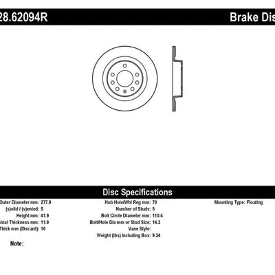 StopTech Drilled Sport Brake Rotor