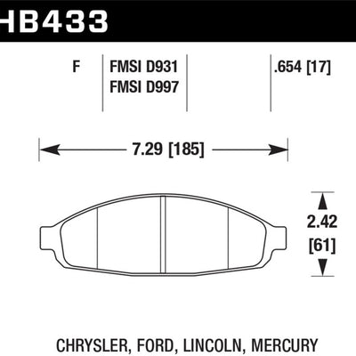Hawk 03-11 Ford Crown Victoria DTC-60 Race Front Brake Pads