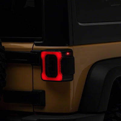 Raxiom 07-18 Jeep Wrangler JK Axial Series LED Tail Lights- Blk Housing (Smoked Lens)