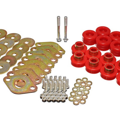 Energy Suspension Body Mount Set W/Hardware - Red