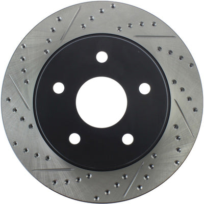 StopTech 04-06 Dodge Durango / 02-10 Ram 1500 (exc Mega Cab) Front Right Slotted & Drilled Rotor