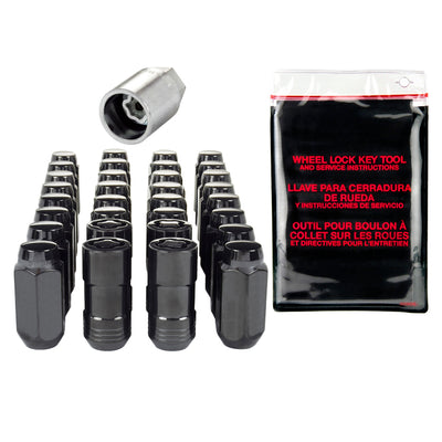 McGard 8 Lug Hex Install Kit w/Locks (Cone Seat Nut) M14X1.5 / 13/16 Hex / 1.945in. Length - Black