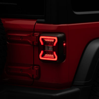 Raxiom 18-22 Jeep Wrangler JL LED Tail Lights- Black Housing - Red Lens