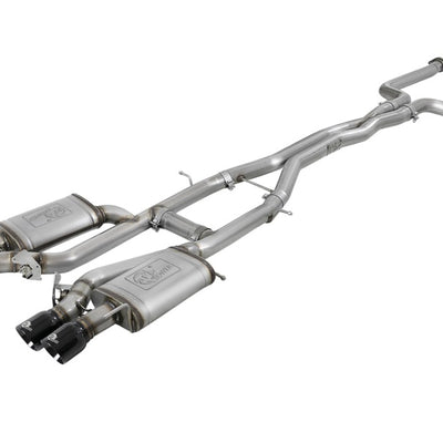 aFe MACHForce XP 3in 304SS Cat Back Exhaust s/ Black Tips 16-17 Cadillac ATS-V V6-3.6L (tt)