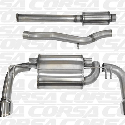 Corsa 2008-2015 Mitsubishi Lancer Evolution X Sedan 2.0L Polished Sport Dual Rear Cat-Back Exhaust