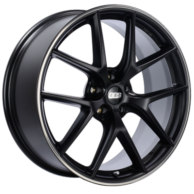 BBS CI-R 19x8 5x114.3 ET38 Satin Black Polished Rim Protector Wheel -82mm PFS/Clip Required