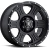 ICON Shield 17x8.5 6x5.5 0mm Offset 4.75in BS 106.1mm Bore Satin Black Wheel