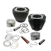 S&S Cycle 84-99 BT w/ Stock Heads 88in 3 5/8in Big Bore Cylinder & Piston Kit - Wrinkle Black